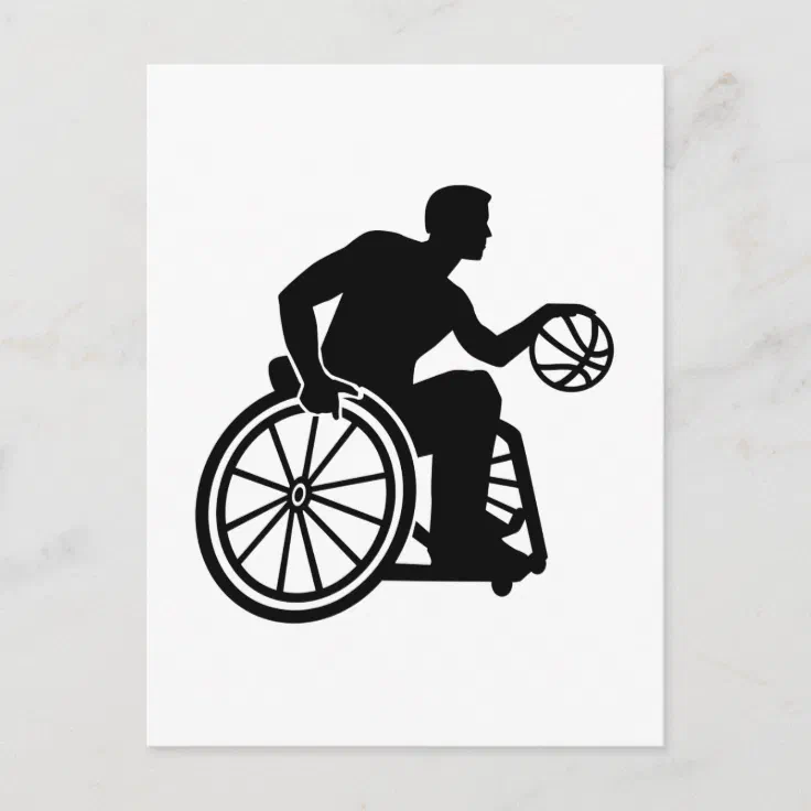Wheelchair basketball postcard Zazzle