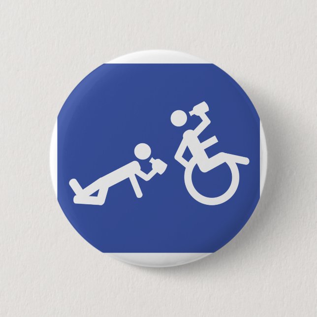 wheelchair boozer pinback button (Front)
