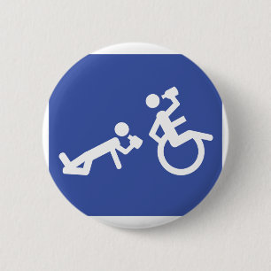 wheelchair boozer pinback button