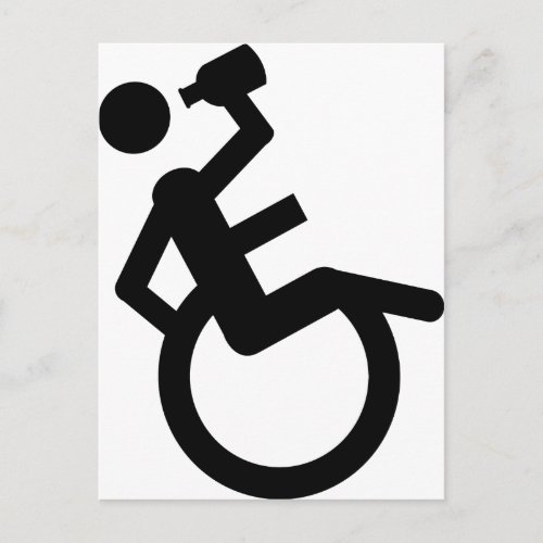 wheelchair boozer wheel chair postcard