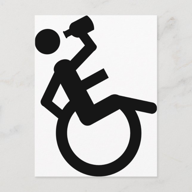 wheelchair boozer wheel chair postcard (Front)