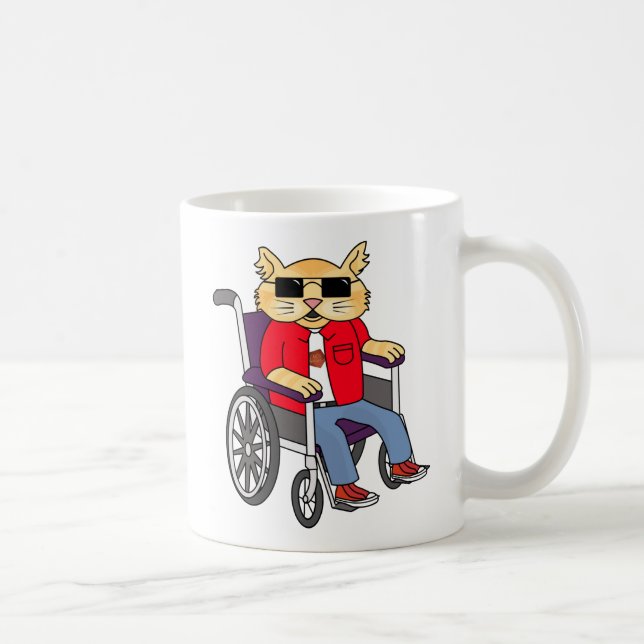 Wheelchair Cat Mug (Right)