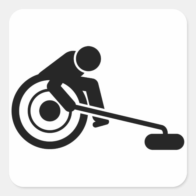 Wheelchair Curling Square Sticker (Front)