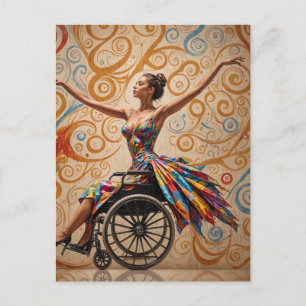 Wheelchair Dancing Lady Postcard