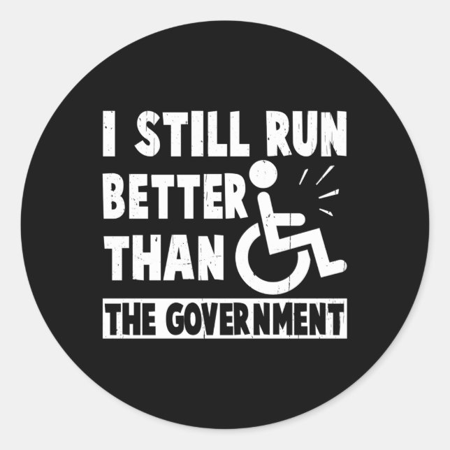 Wheelchair Disability Handicap Classic Round Sticker (Front)
