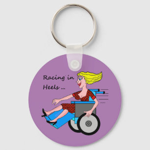 Wheelchair Girl in Heels Keychain