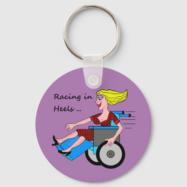 Wheelchair Girl in Heels Keychain (Front)