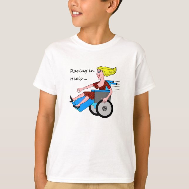 Wheelchair Girl in Heels T-Shirt (Front)