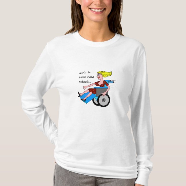 Wheelchair Girl in Heels T-Shirt (Front)