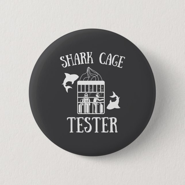 Wheelchair Handicap Humor Handicapped Shark Cage T Button (Front)