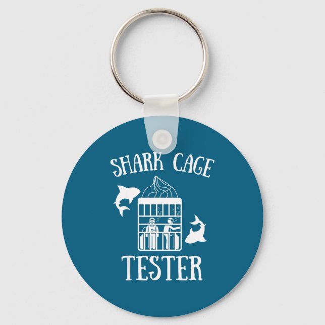 Wheelchair Handicap Humor Handicapped Shark Cage T Keychain (Front)