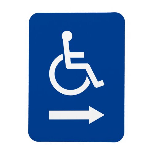 Wheelchair handicap sign with arrow flexible magnet