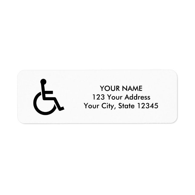 Wheelchair icon disability symbol custom address label (Front)
