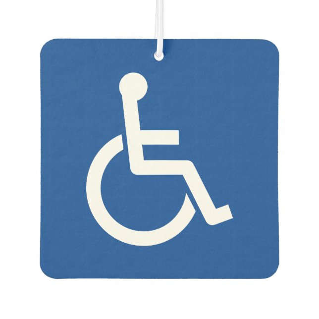 Wheelchair icon dissability handicapped symbol car air freshener (Front)