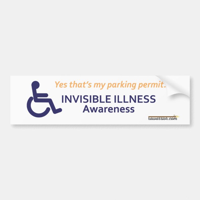 Wheelchair Invisible Illness Bumper Sticker (Front)