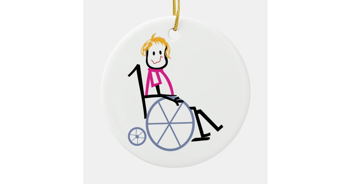 Wheelchair Kid Ceramic Ornament Zazzle