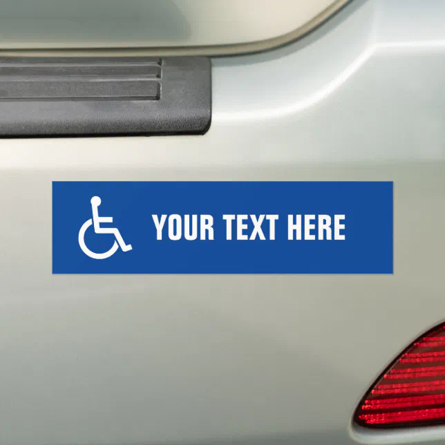 Wheelchair logo disability sign mobility icon bumper sticker | Zazzle