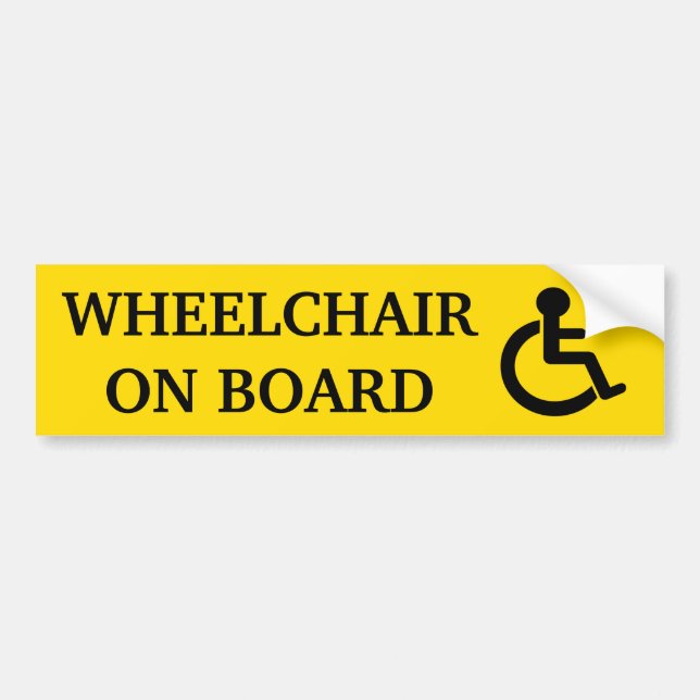 Wheelchair On Board Bumper Sticker (Front)