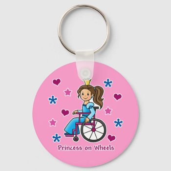 Wheelchair Princess Keychain by princessgrafix at Zazzle