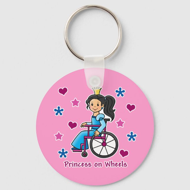 Wheelchair Princess Keychain (Front)