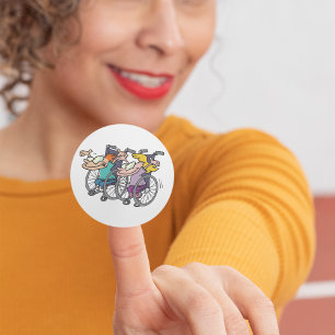 Wheelchair Race Fun Adaptive Sports Characters Classic Round Sticker