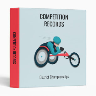 Wheelchair Racing 3 Ring Binder