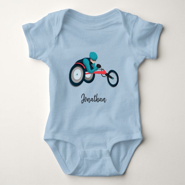 Wheelchair Racing Baby Bodysuit (Front)