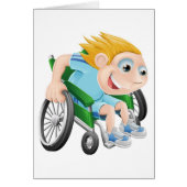 Wheelchair racing cartoon man (Front)