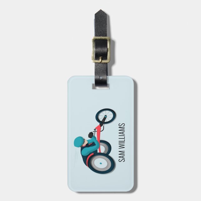 Wheelchair Racing Luggage Tag (Front Vertical)