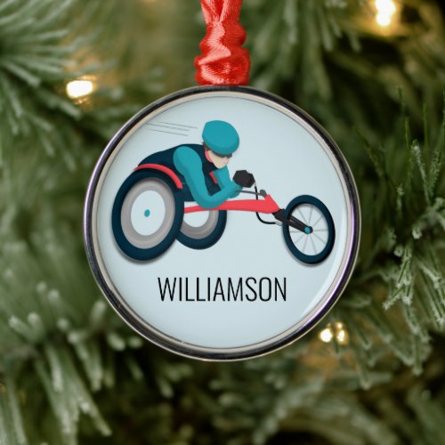 Wheelchair Racing Metal Ornament