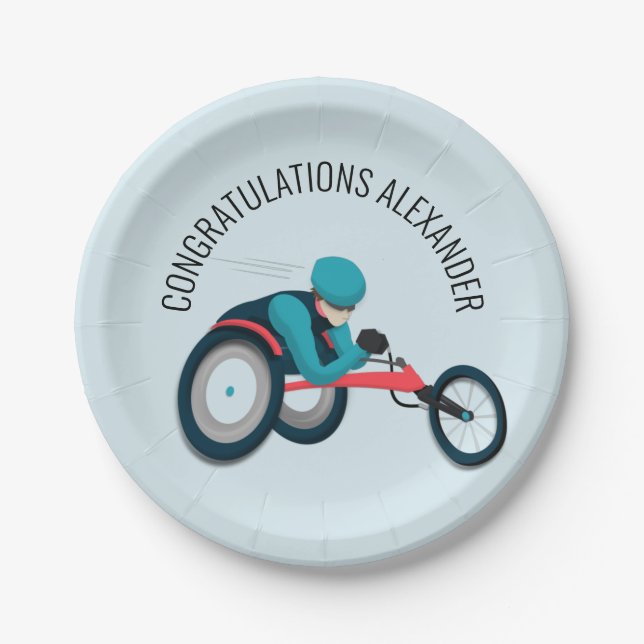 Wheelchair Racing Paper Plates (Front)