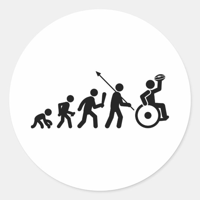Wheelchair Rugby Classic Round Sticker (Front)
