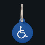 Wheelchair sign small pet tag for dog or cat<br><div class="desc">Custom color wheelchair sign small pet tag for dog or cat. Personalized name tag for dogs and cats. Custom colored round label with pet name and phone number. Attach easily to collar. Also available in big size for bigger animals. Double sided print. Handy for rescue dogs, blind dogs, medical info...</div>
