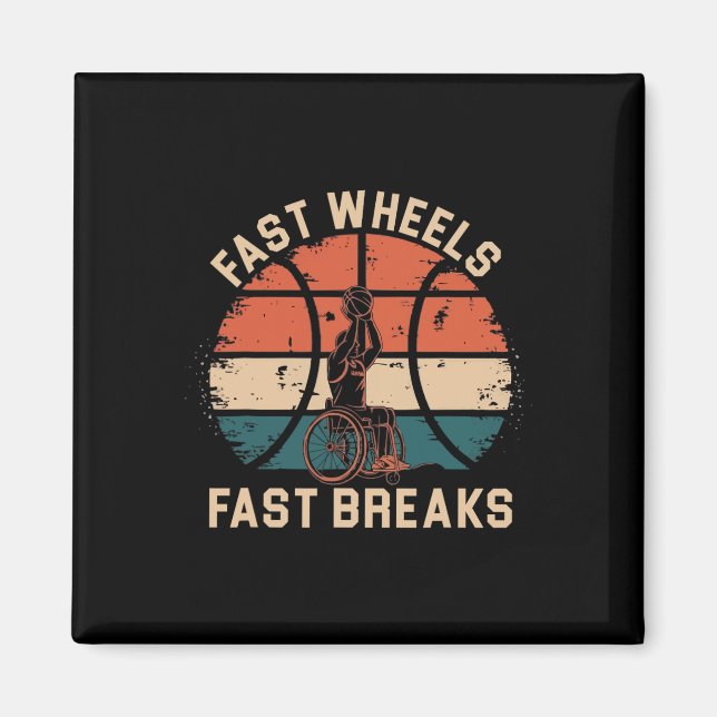 Wheelchair Sketll Player Disabled Disability Handi Magnet (Front)