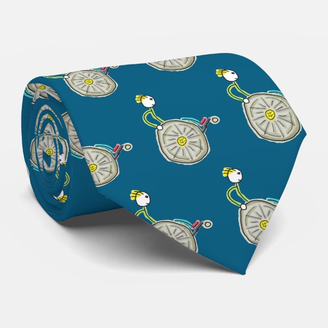 Wheelchair Stickman Neck Tie (Rolled)