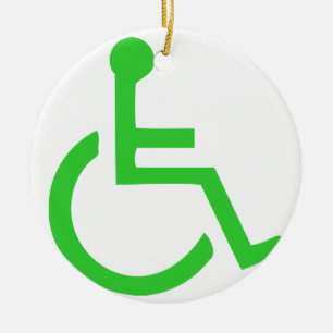 Wheelchair Symbol Ceramic Ornament
