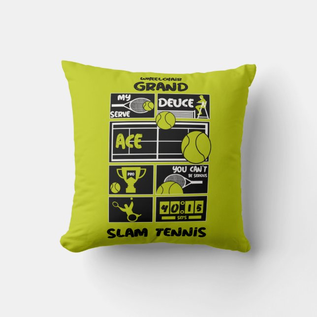 Wheelchair Tennis Players   Throw Pillow (Front)