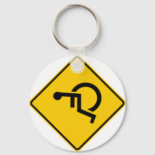 Wheelchair Traffic Highway Sign Keychain