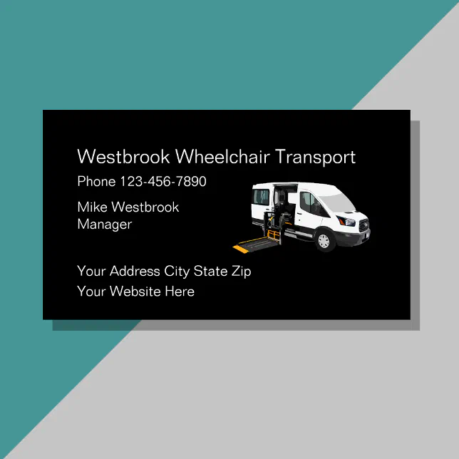 Wheelchair Transportation Services Business Card Zazzle