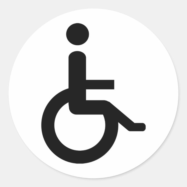 wheelchair user classic round sticker (Front)