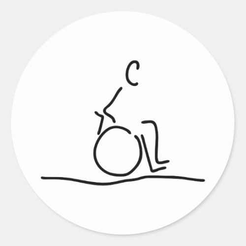 wheelchair user disabled classic round sticker