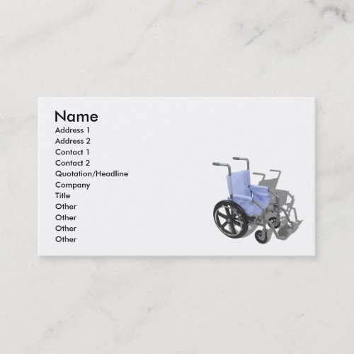 WheelchairBlueSeat073110, Name, Address 1, Addr... Business Card Template