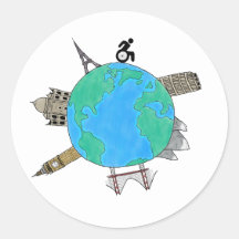 "Wheelchairs Go Places" Colored Sticker
