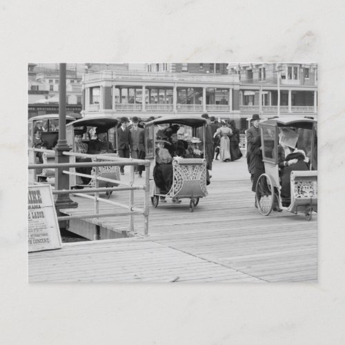 Wheeled Chairs On The Boardwalk Postcard