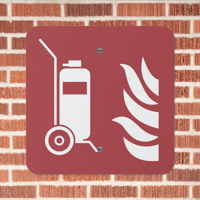 Wheeled Fire Extinguisher Safety Sign (In Situ(Brick))