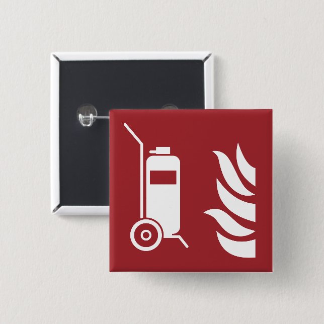 Wheeled Fire Extinguisher Safety Sign Button (Front & Back)