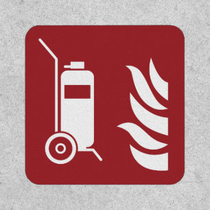 Wheeled Fire Extinguisher Safety Sign Patch