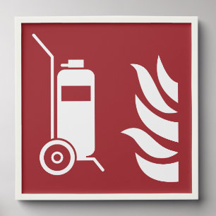 Wheeled Fire Extinguisher Safety Sign Peel And Stick Photo Tile