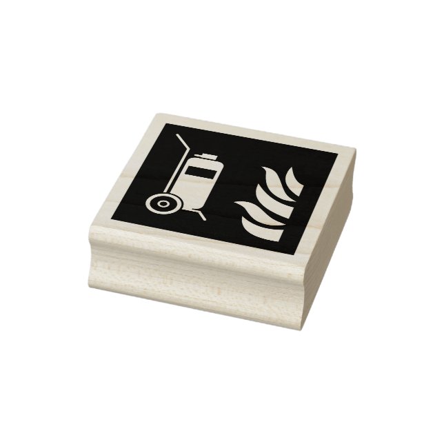 Wheeled Fire Extinguisher Safety Sign Rubber Stamp (Stamp)