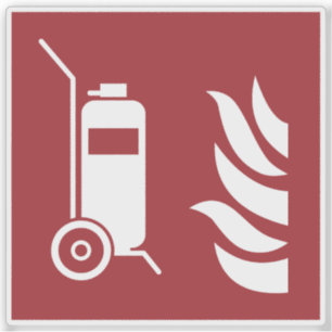 Wheeled Fire Extinguisher Safety Sign Sticker